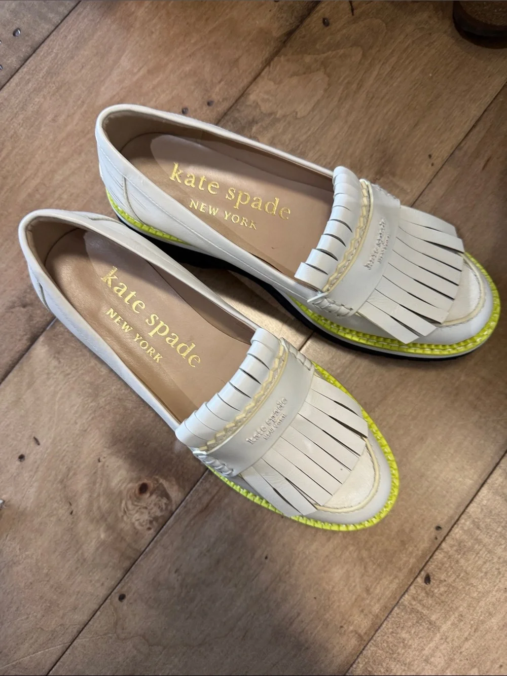 Kate Spade Women's Cream and Yellow Loafers
